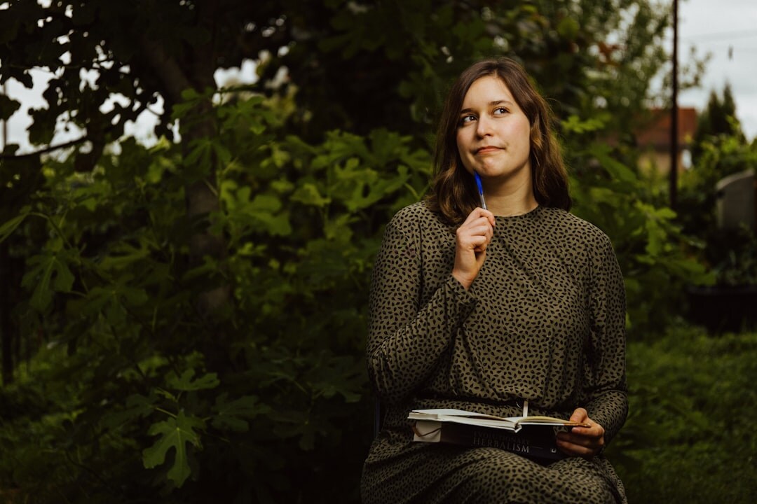 woman reflecting during talk