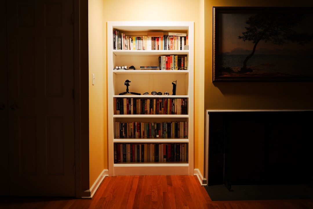 person reading book in quiet room