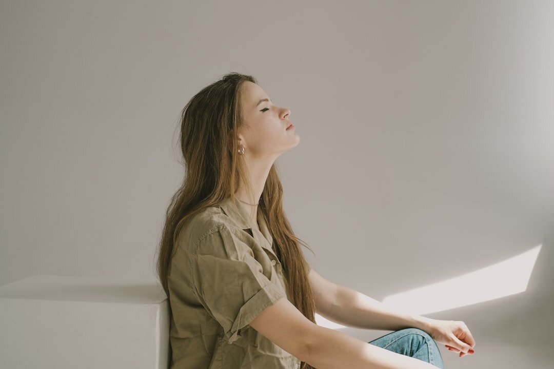 woman practicing self affirmation